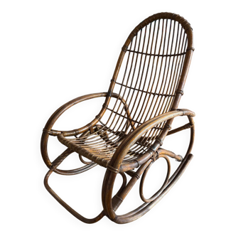 Vintage rattan rocking chair