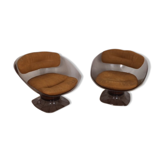 Pair of armchairs from the 1970s-1980s by Raphael
