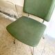 Chaise en aluminium chromé et skaï vert années 1960