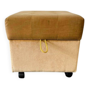 Pouf vintage / repose-pieds avec espace de rangement