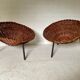 Pair of wicker basket armchairs