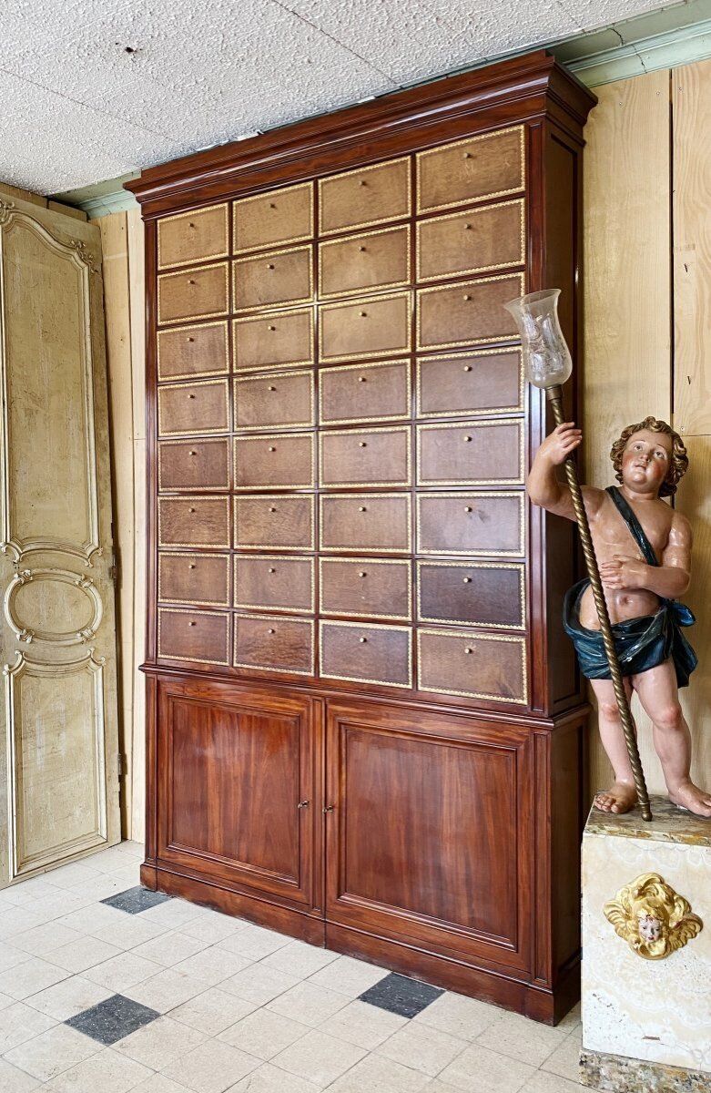 Notary's cardboard maker in mahogany Restoration period