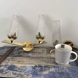 Paire d’appliques doubles dorées