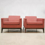Midcentury design cubic armchairs lounge club chairs Theo Ruth Artifort set of 2