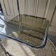 Side table, end table, bedside table in chrome metal with tempered glass.