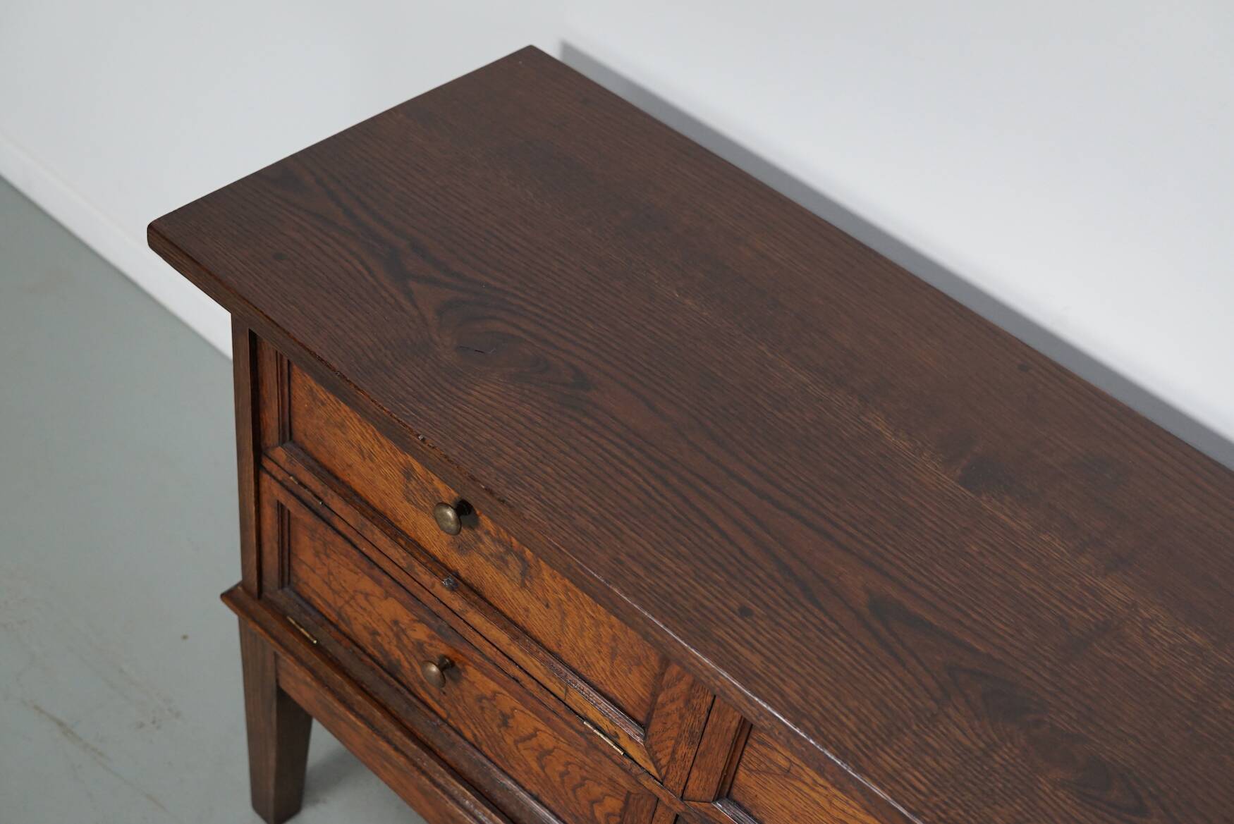 Antique French Oak Apothecary / Filing Cabinet Folding Doors, Early 20th Ce