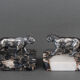 Art Deco bookends in silver regulation panther decoration 1930