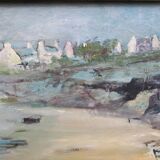 Painting seaside brittany artists' lounge 1970