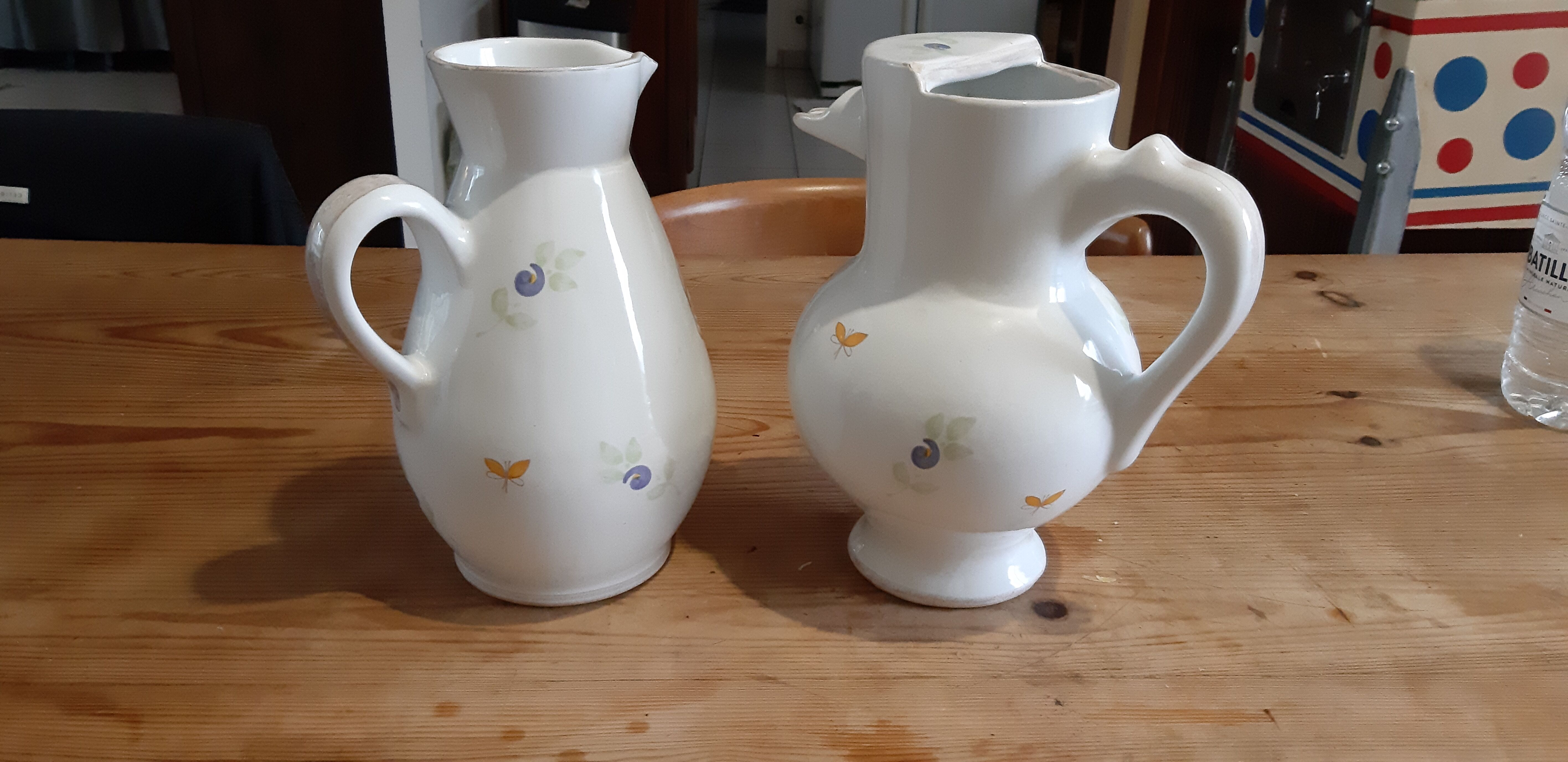 2 Pitchers in Faience of La Chapelle des Pots