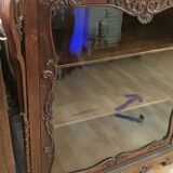 Two-part cabinet, recessed and with a glass-fronted display case, in Indian rosewood, circa 1850/60