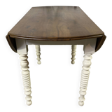 Round walnut drop leaf table