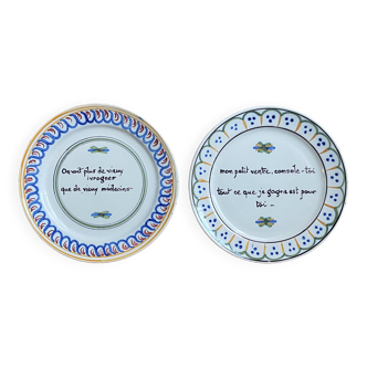 Pair of Emile Tessier Malicorne plates