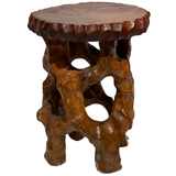 Organic biomorphic wabi sabi brutalist side table or stool