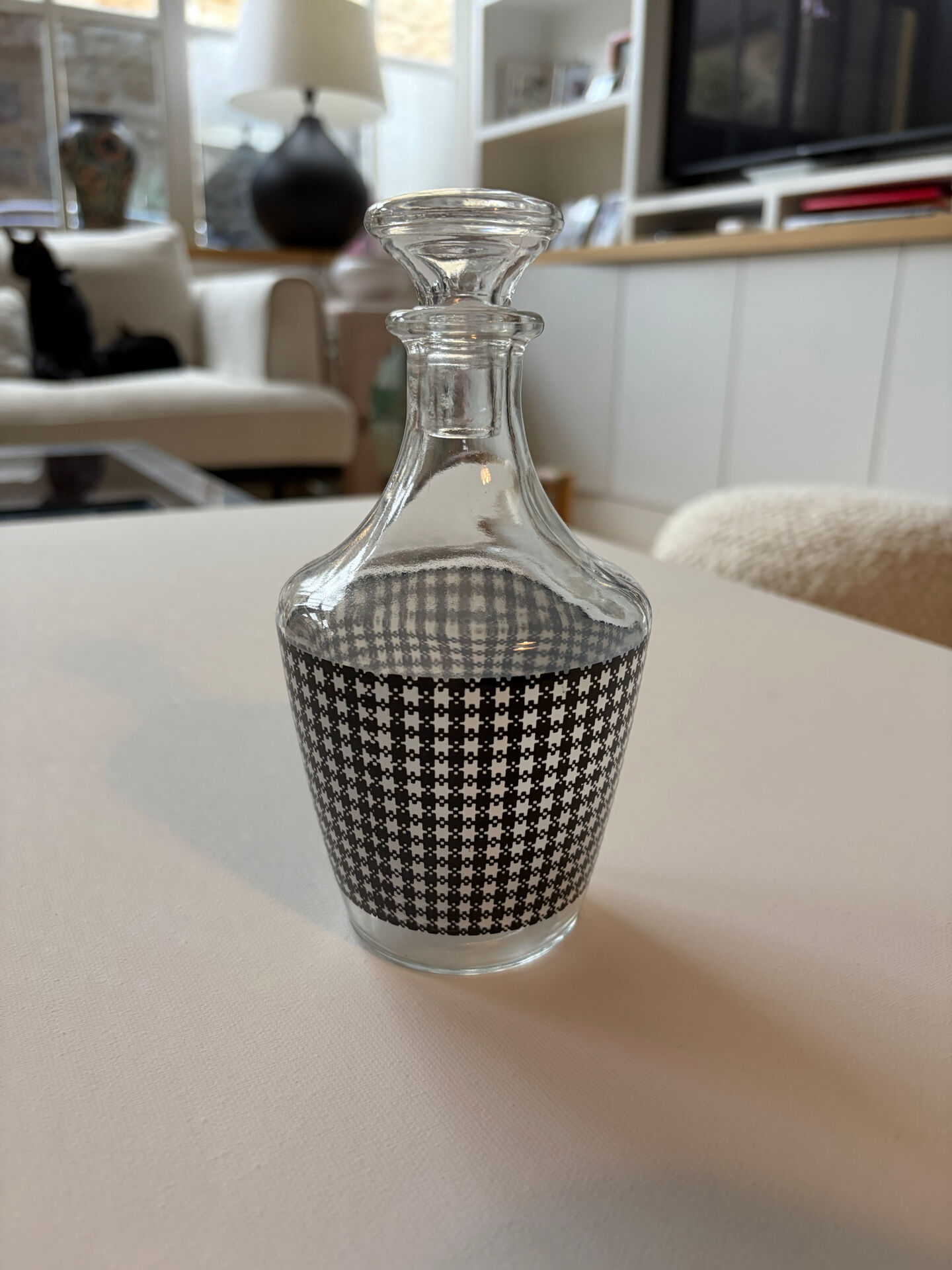 Carafe en verre décor Vichy