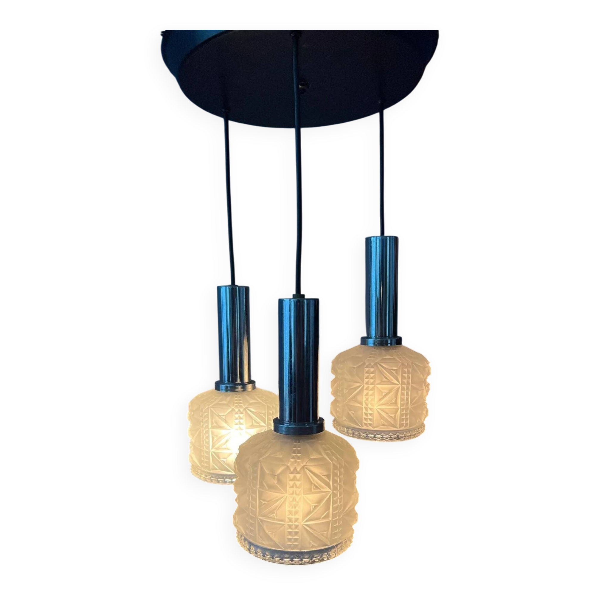 Vintage Frosted Glass Cascade Pendant Light