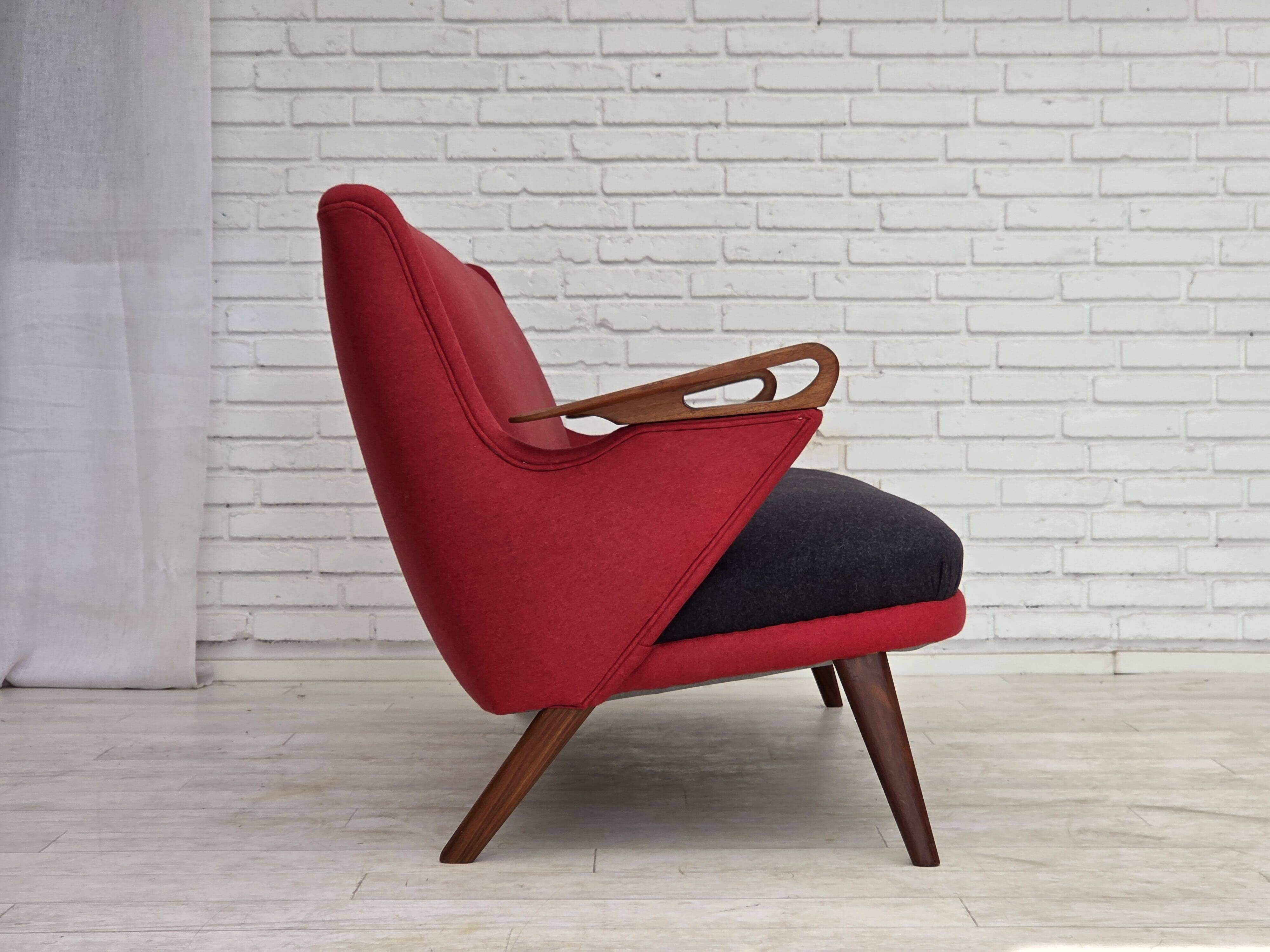 1960s, Danish design by Ch. F. Brodersen, 2 seater sofa, reupholstered.