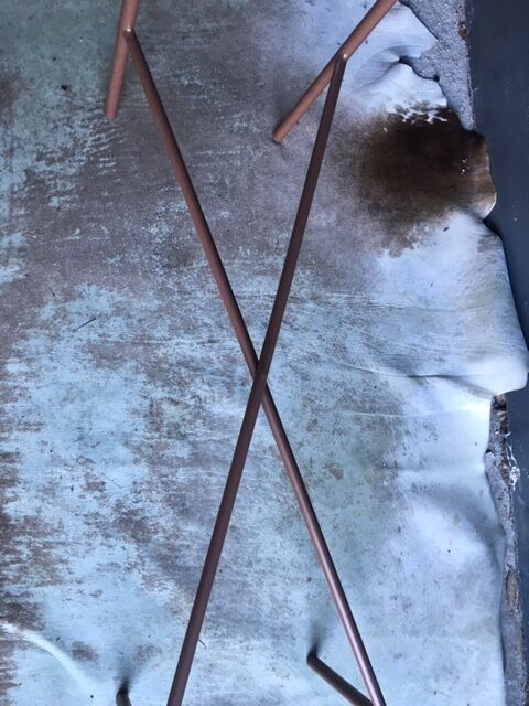 Old pink metal console