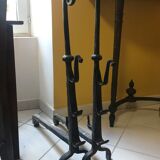Pair of wrought iron chenet