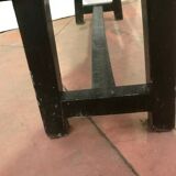 Patinated black minimalist bench