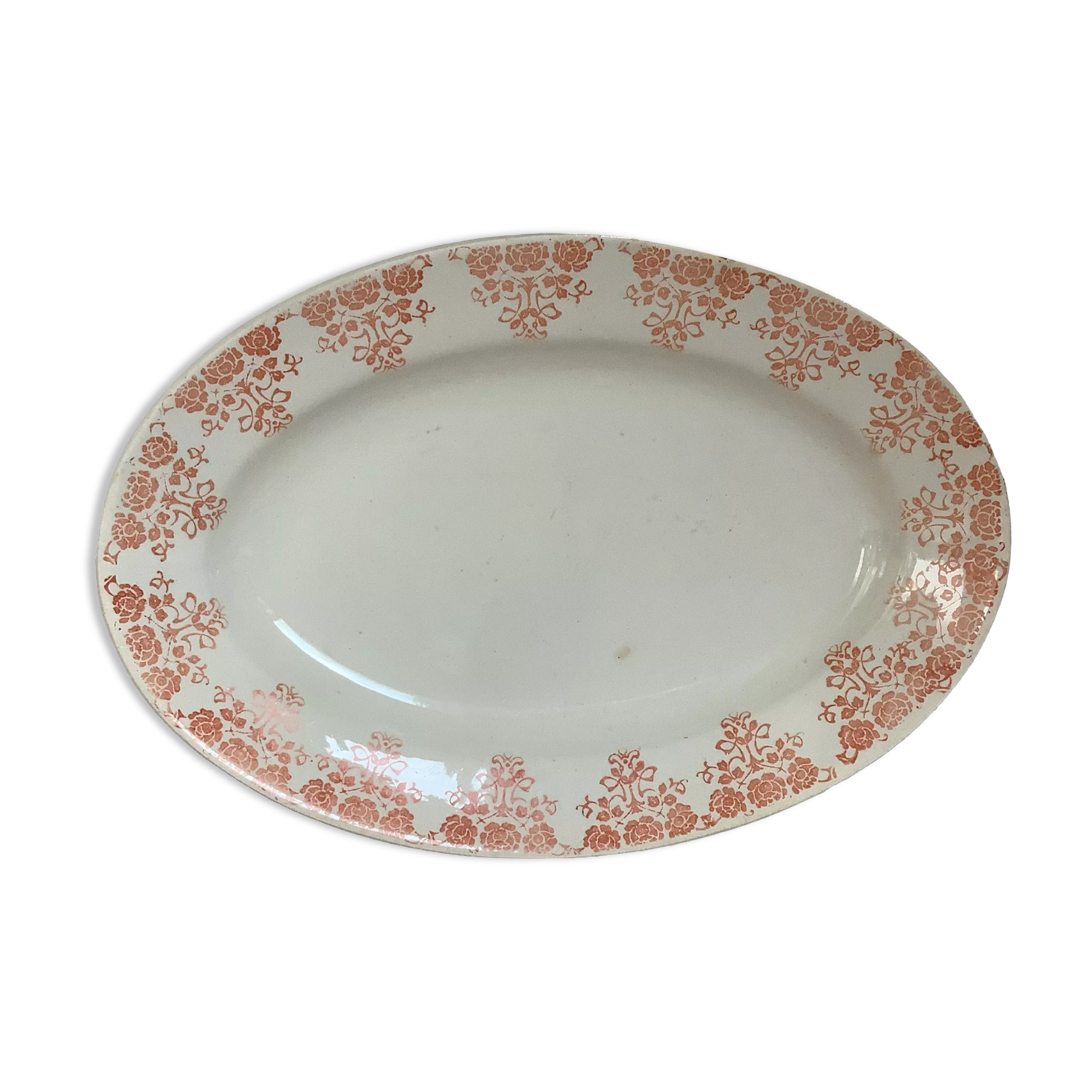 Orange flower earthenware dish from Moulin des Loups Hamage