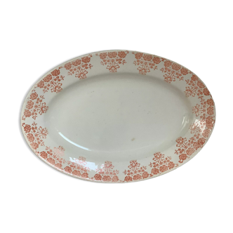 Orange flower earthenware dish from Moulin des Loups Hamage