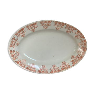 Orange flower earthenware dish from Moulin des Loups Hamage