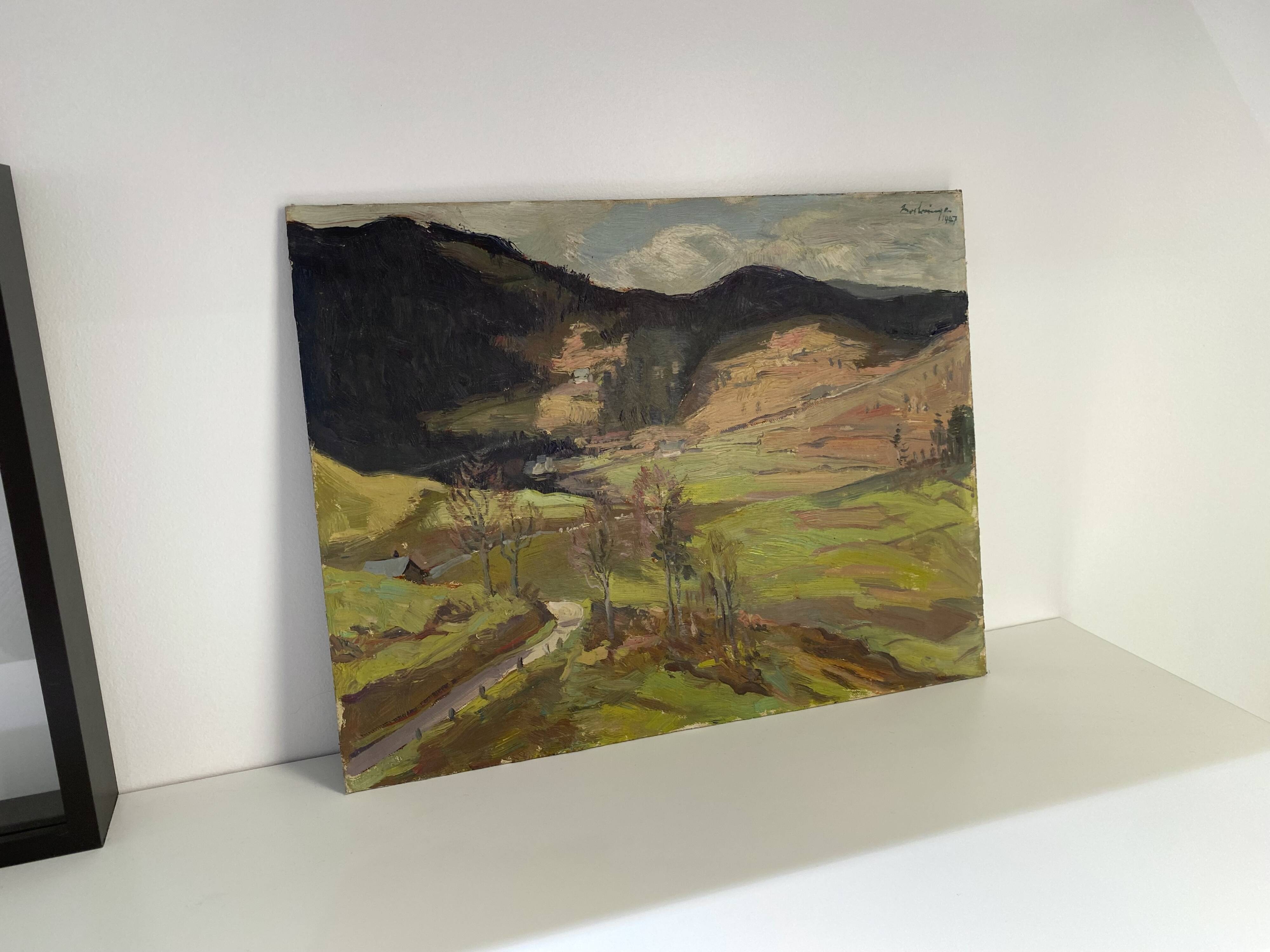 Landscape painting, oil painting 1947