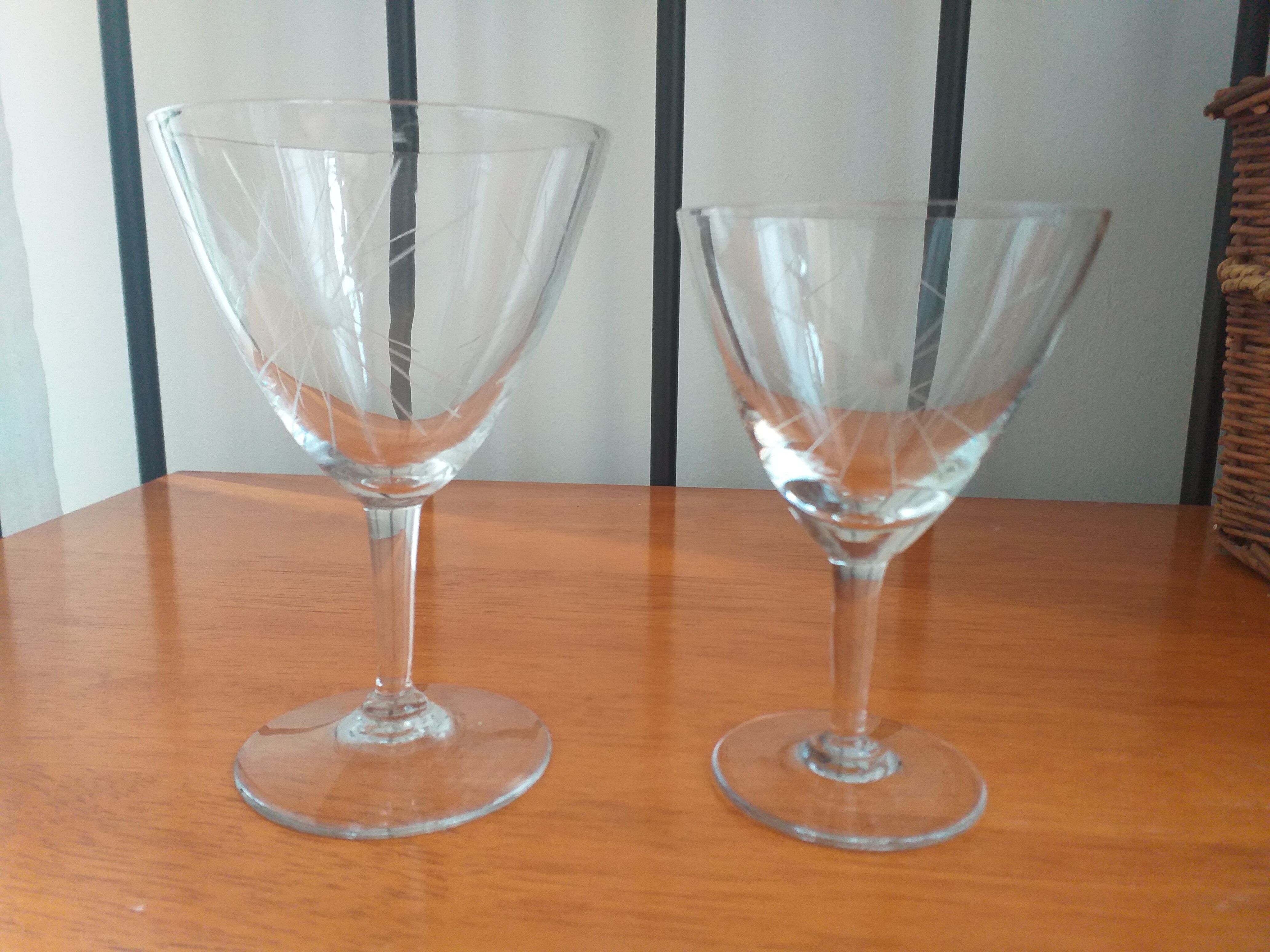 Crystal wine and water glasses