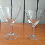 Crystal wine and water glasses