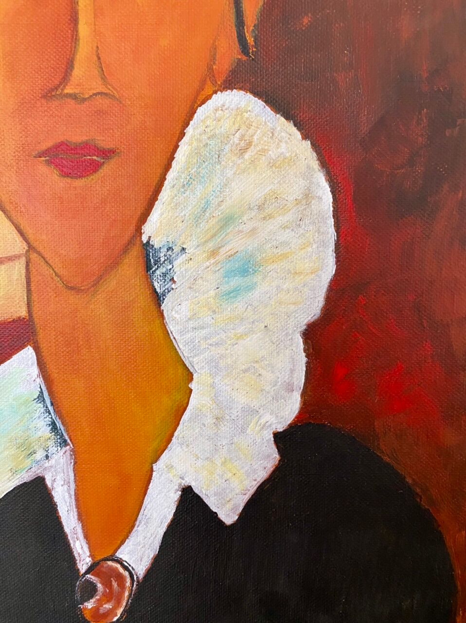 Huile sur toile portrait femme