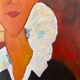 Huile sur toile portrait femme