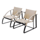 Ensemble de 2 fauteuils post-modernes en cuir et acier 1970