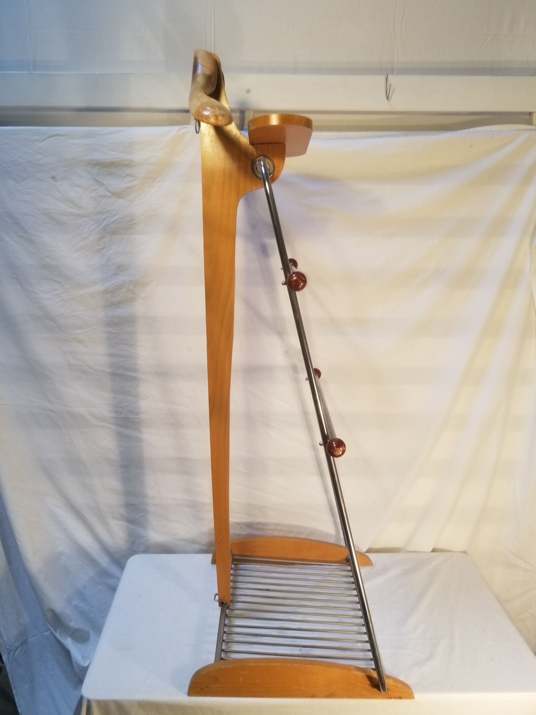 Vintage wood and metal night valet