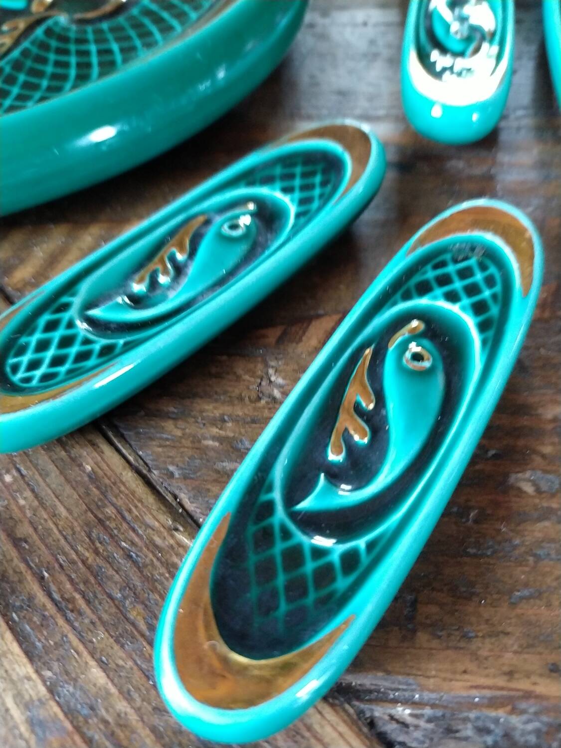 Art Deco knife holder and trivet