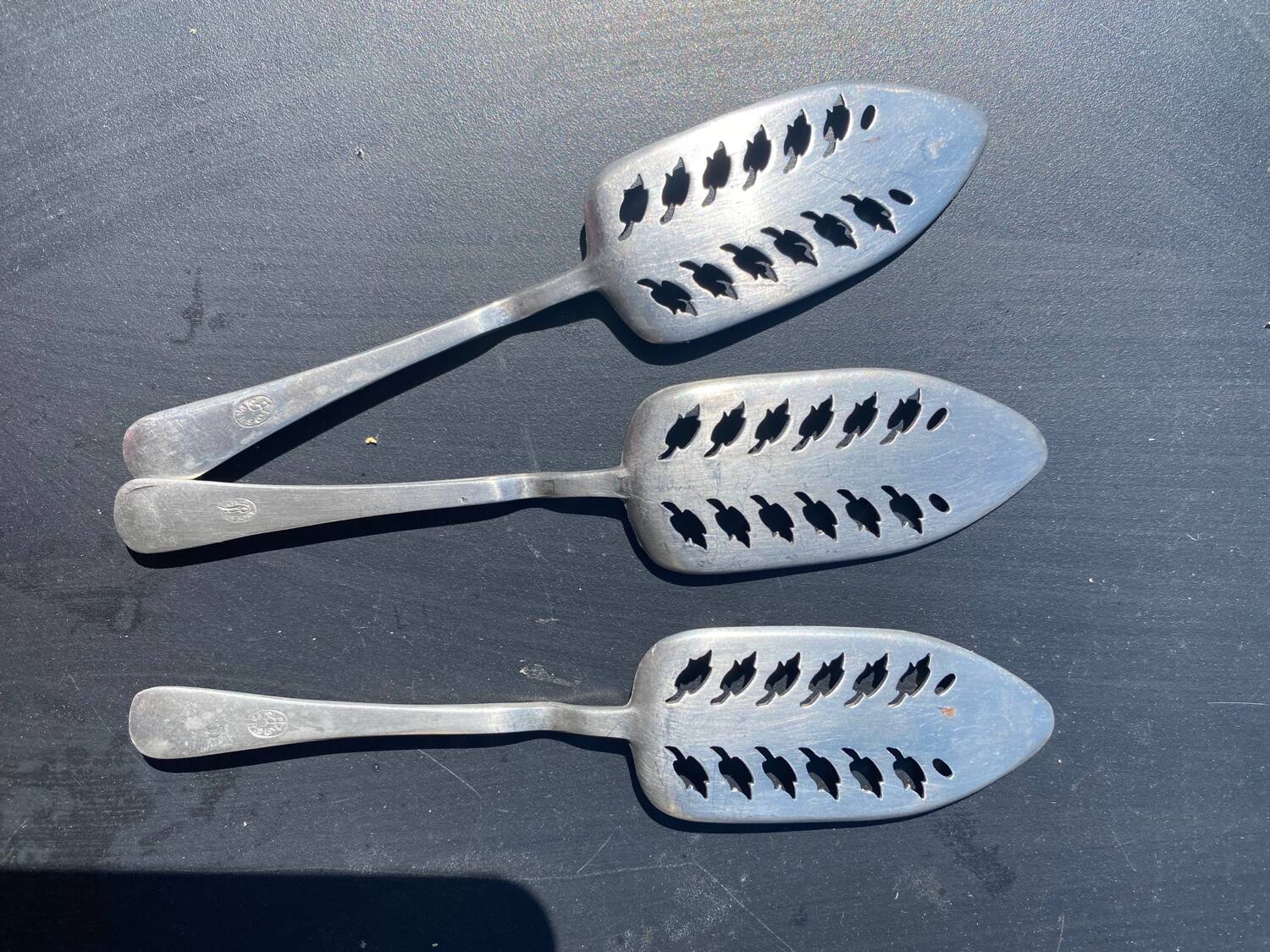 Set - 3 chiseled absinthe spoons