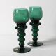 Vintage Emerald Green Wine Stem Crystal Glasses Remmare / Germany / 1960s
