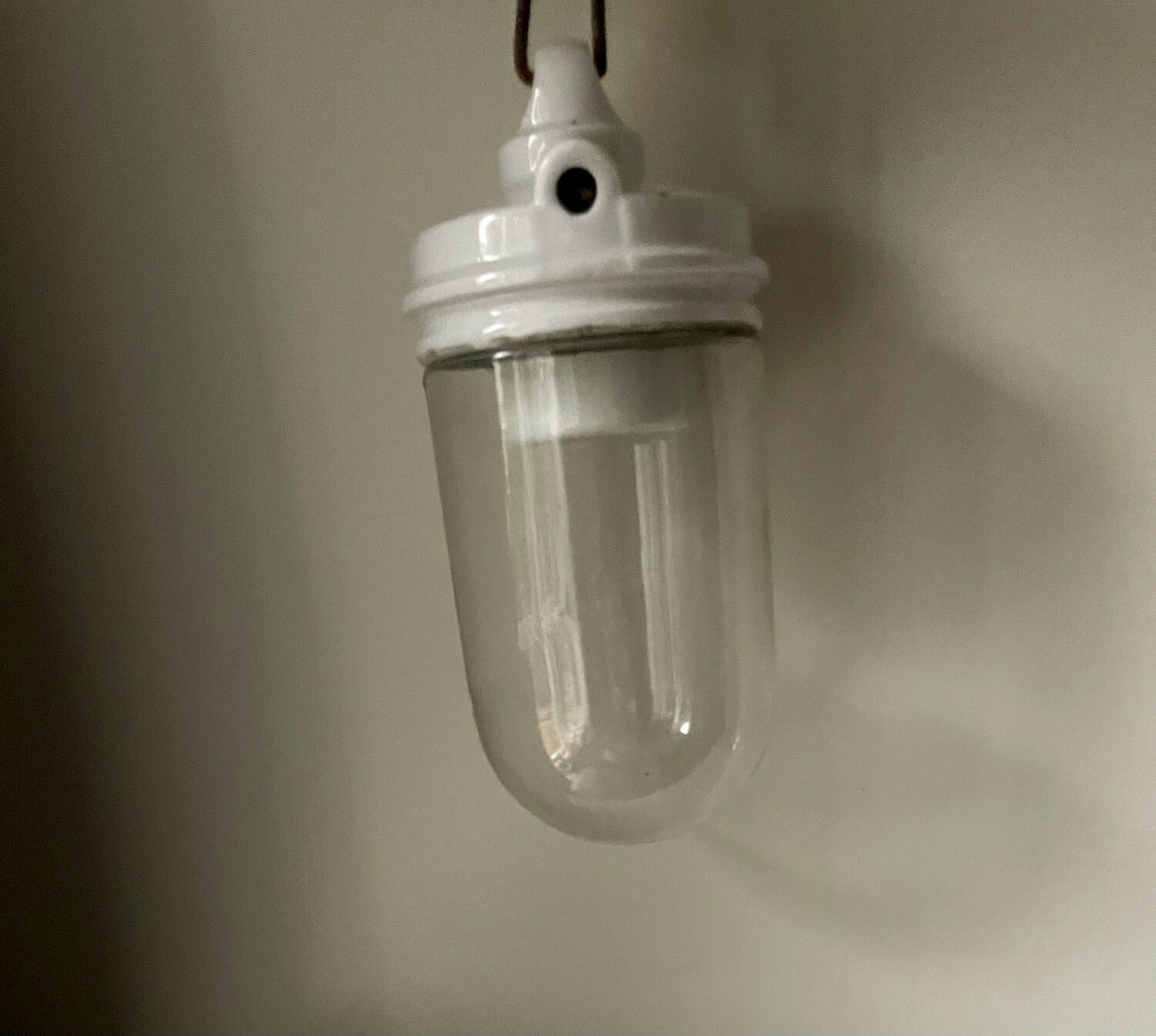 Art Deco ceiling pendant lamp in porcelain & glass