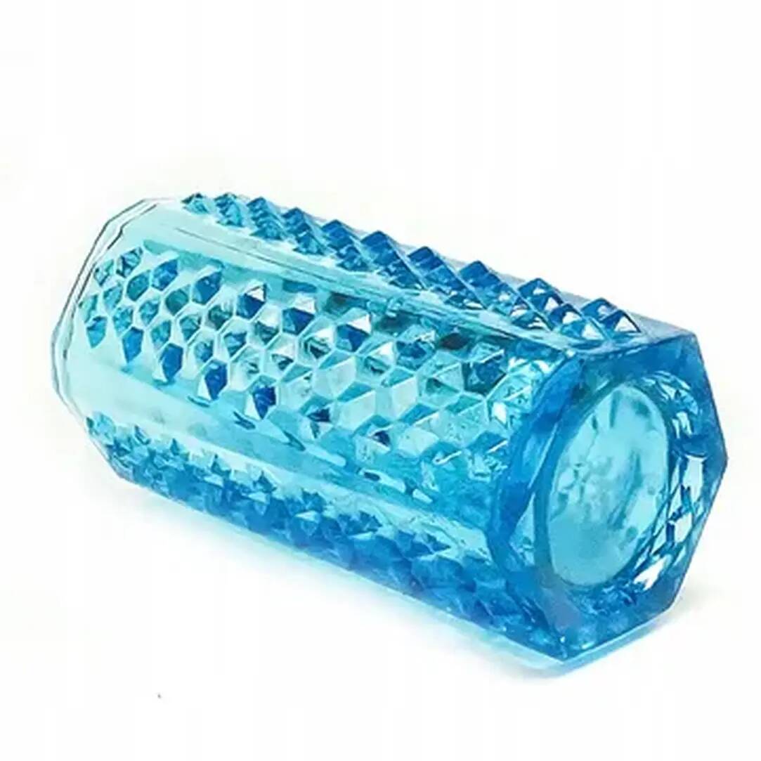 Studs vase, modernism, blue glass, Ząbkowice, Poland, 1970s