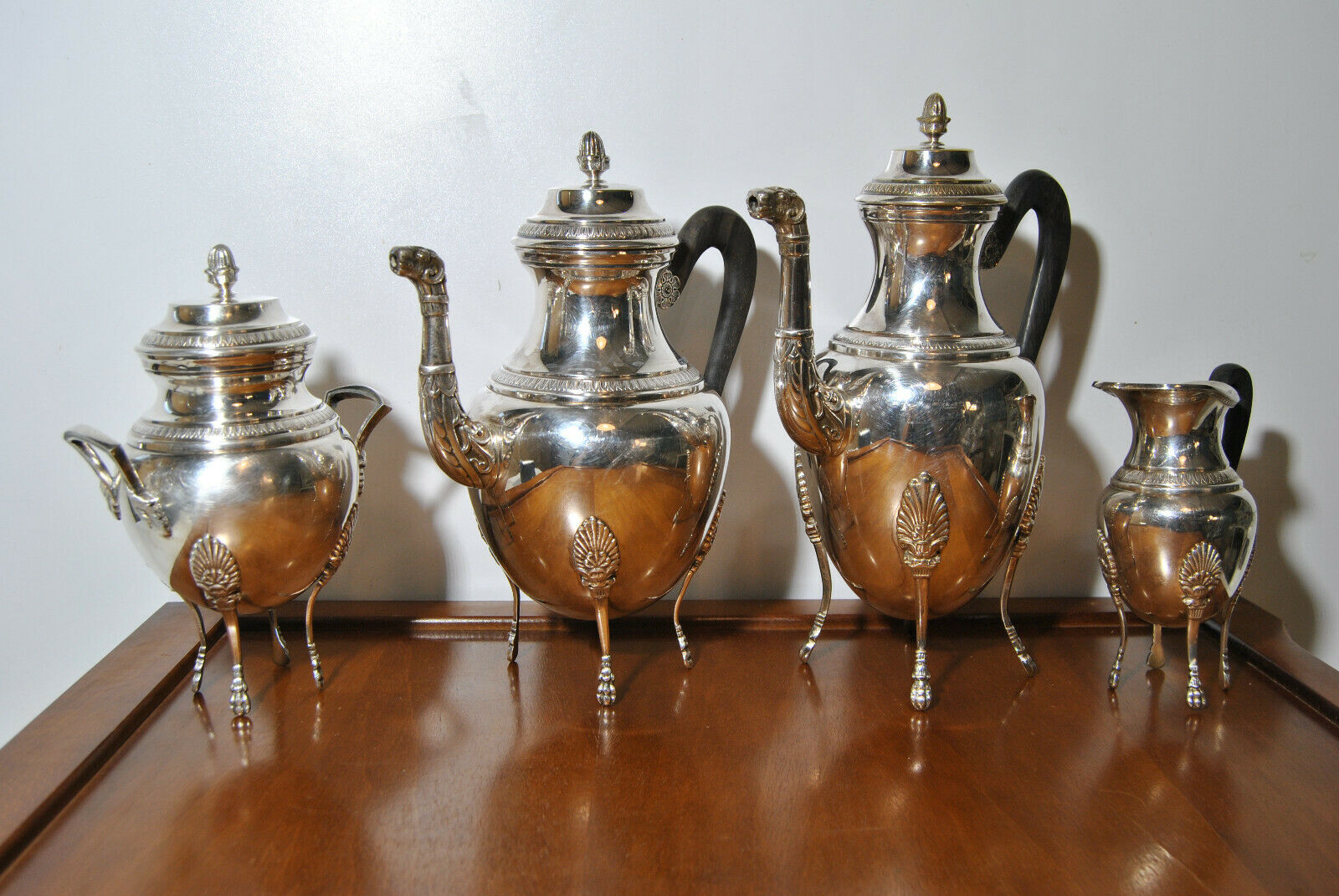 Service ancien thé café métal argenté cafetière théière sucrier pot lait