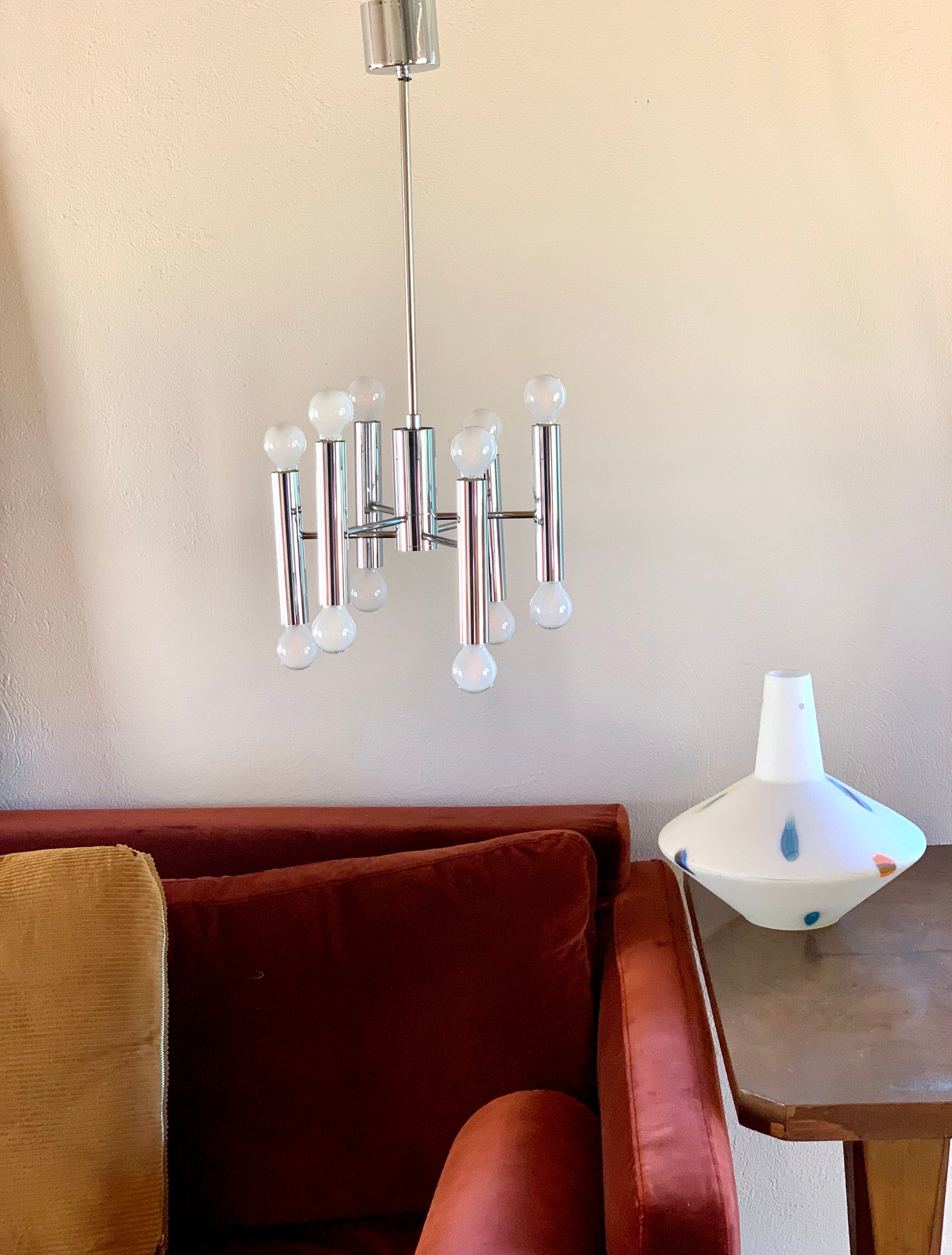 Sputnik chandelier 70's six branches by G.Sciolari