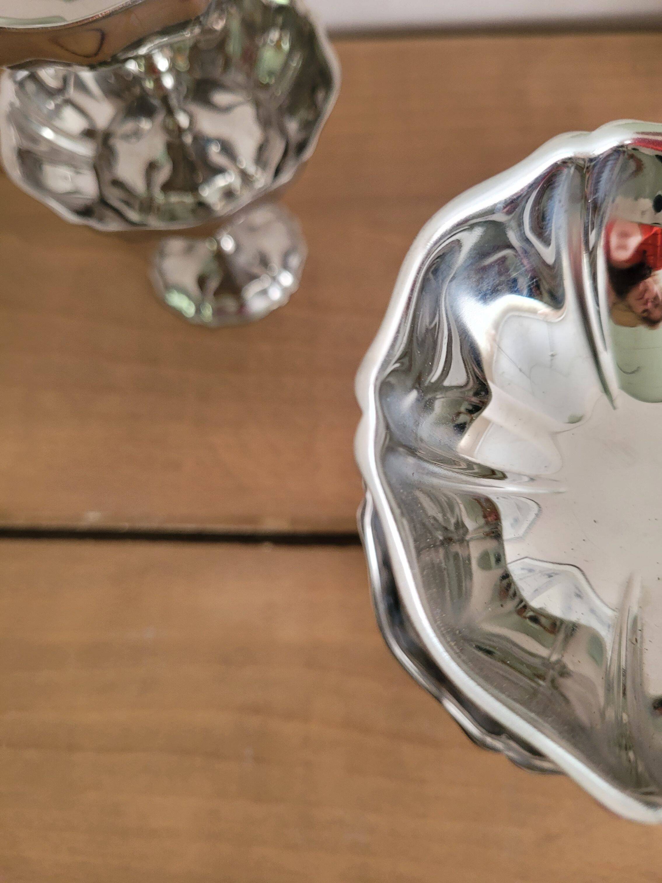 Vintage stainless steel flower bowls