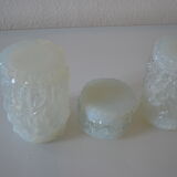 3 opalescent glass jars 60's geoffrey baxter