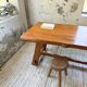 Aranjou farmhouse table in blond elm, 1950s