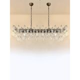 Contemporary Rectangular "Poliedro" Murano Glass Brunish Chandelier by Simo