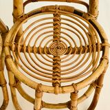 Pair of rattan chairs with high backrests, Italy 60s