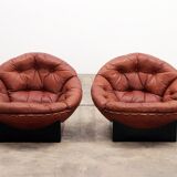 Lounge Set in Cognac color by Illum Wikkelsø for Ryesberg Møbler, 1970