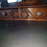 Mirror with 2 drawers solid oak. 50s