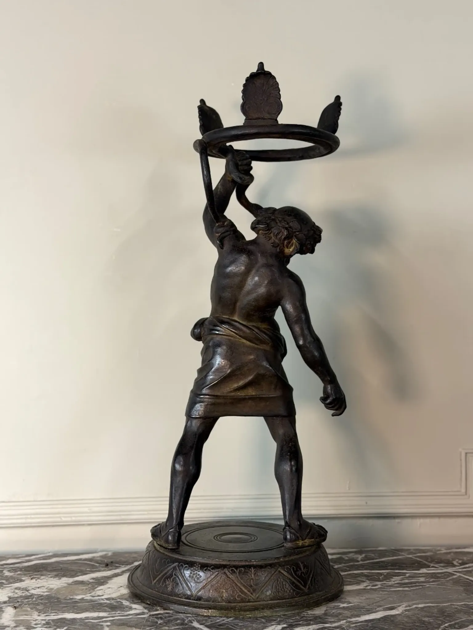 Drunken Silenus, black patinated bronze after the Antique circa 1880