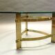 Coffee table  70s form free brass and glass