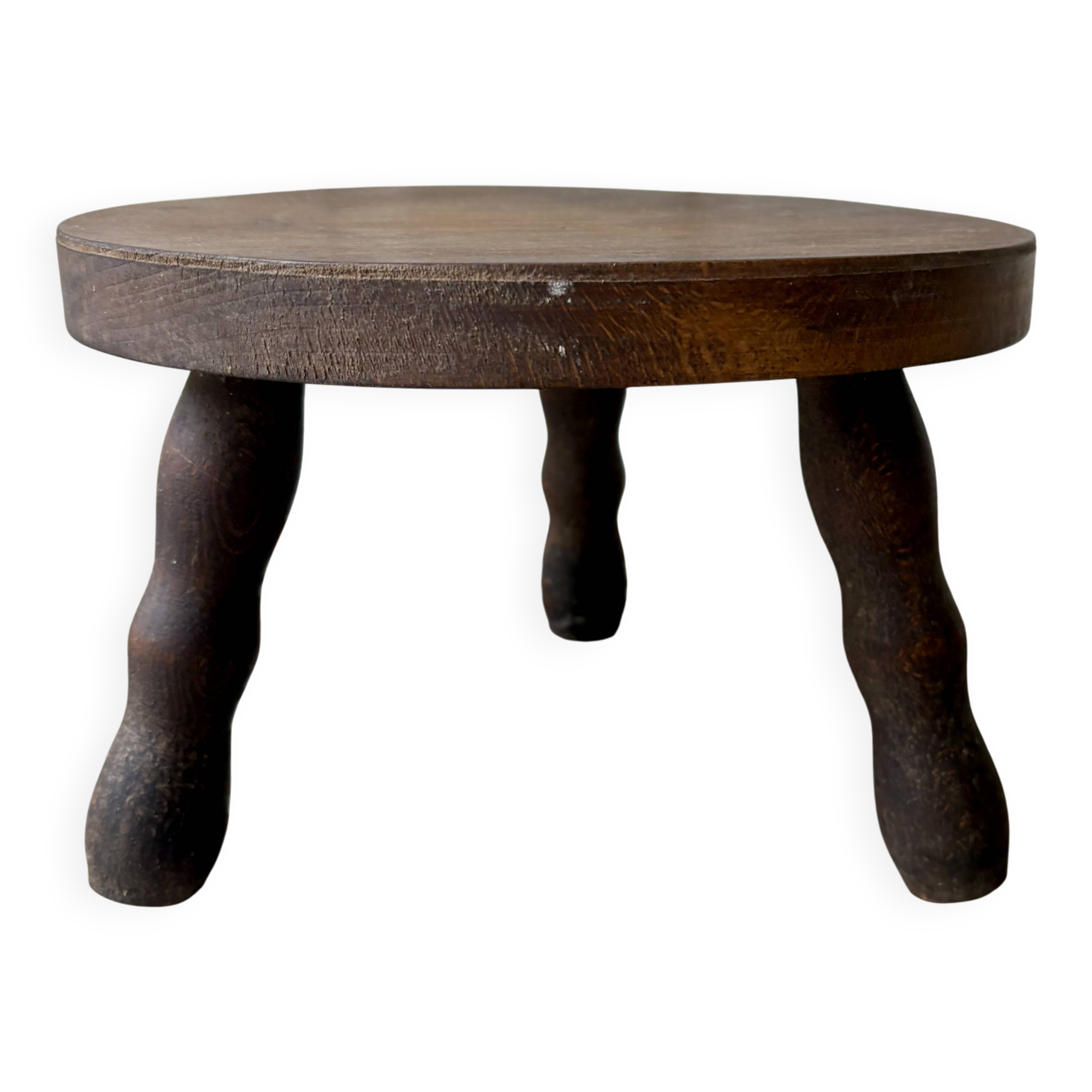 Tabouret tripode vintage en bois